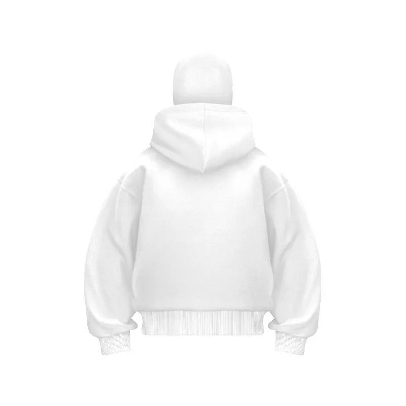 Men Women Winter Fleece Lined Zip Up Hoodie Balaclava Double‑Hood Oversized Face‑Cover Hooded Jacket Streetwear Unisex Outerwear