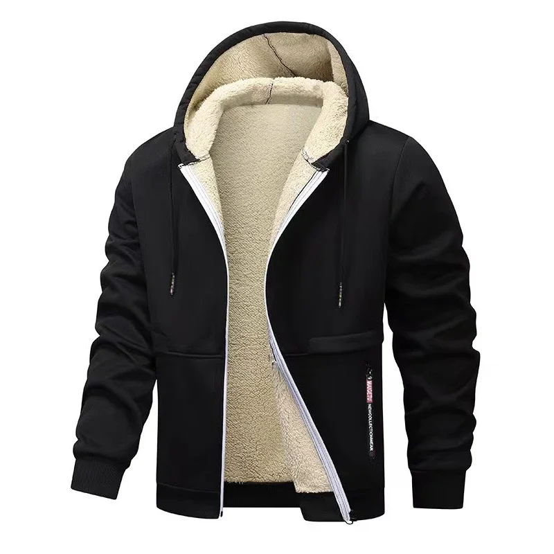 Animal Game Mens Casual Hooded for Men Fleece Sweatshirt Thick Sherpa Lined Hoodies Zipper Jacket Thick Heavyweight Sweatshirts