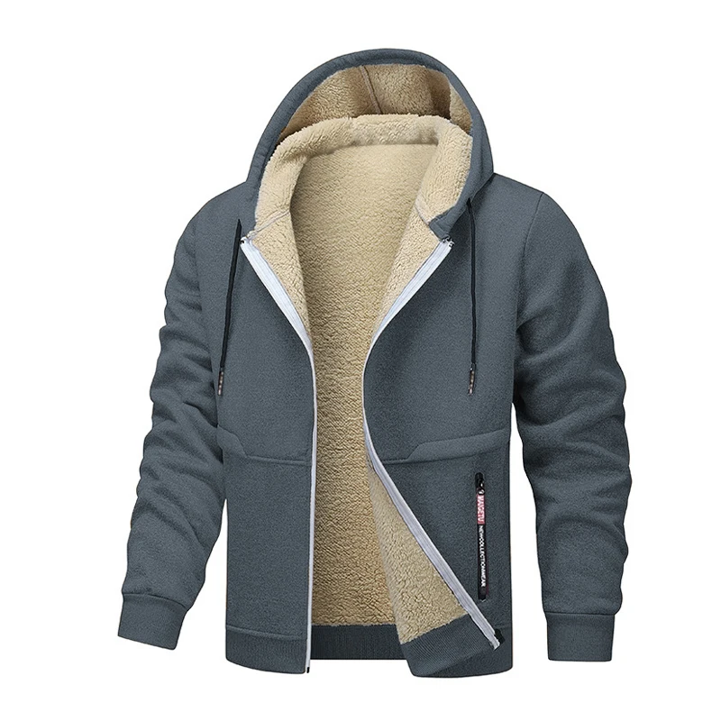 Animal Game Mens Casual Hooded for Men Fleece Sweatshirt Thick Sherpa Lined Hoodies Zipper Jacket Thick Heavyweight Sweatshirts