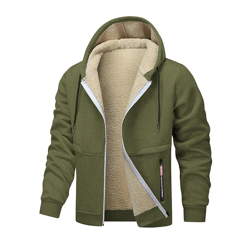 Animal Game Mens Casual Hooded for Men Fleece Sweatshirt Thick Sherpa Lined Hoodies Zipper Jacket Thick Heavyweight Sweatshirts