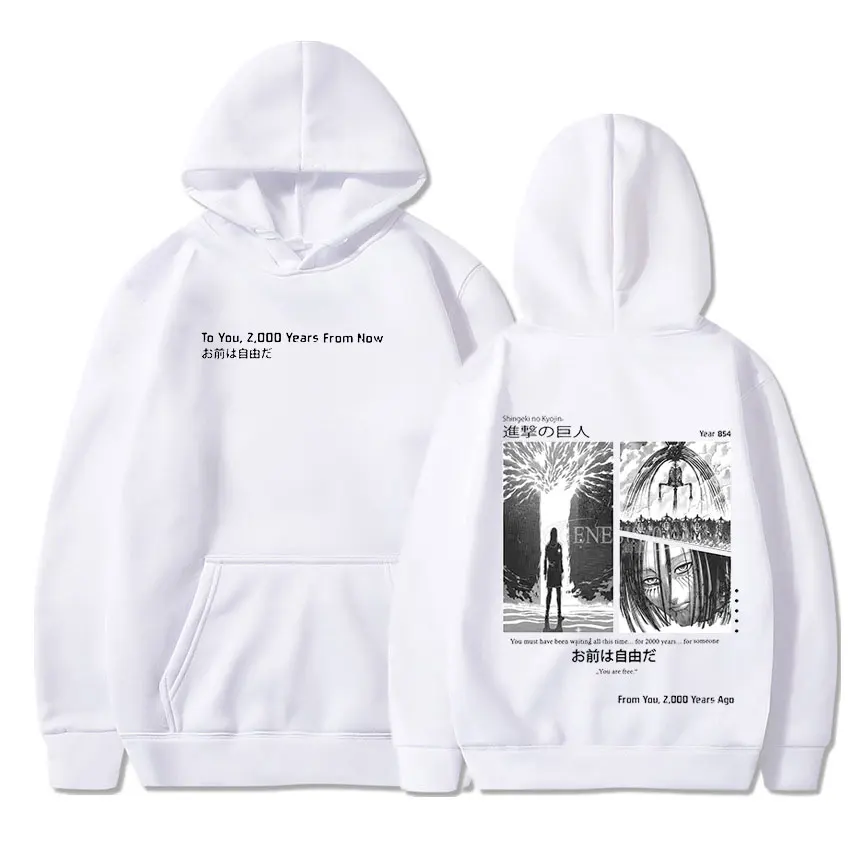 Anime Attack on Titan Hoodies Shingeki No Kyojin Season 4 Final Rumbling Eren Yaeger Oversized Hooded Sweatshirts Streetwear