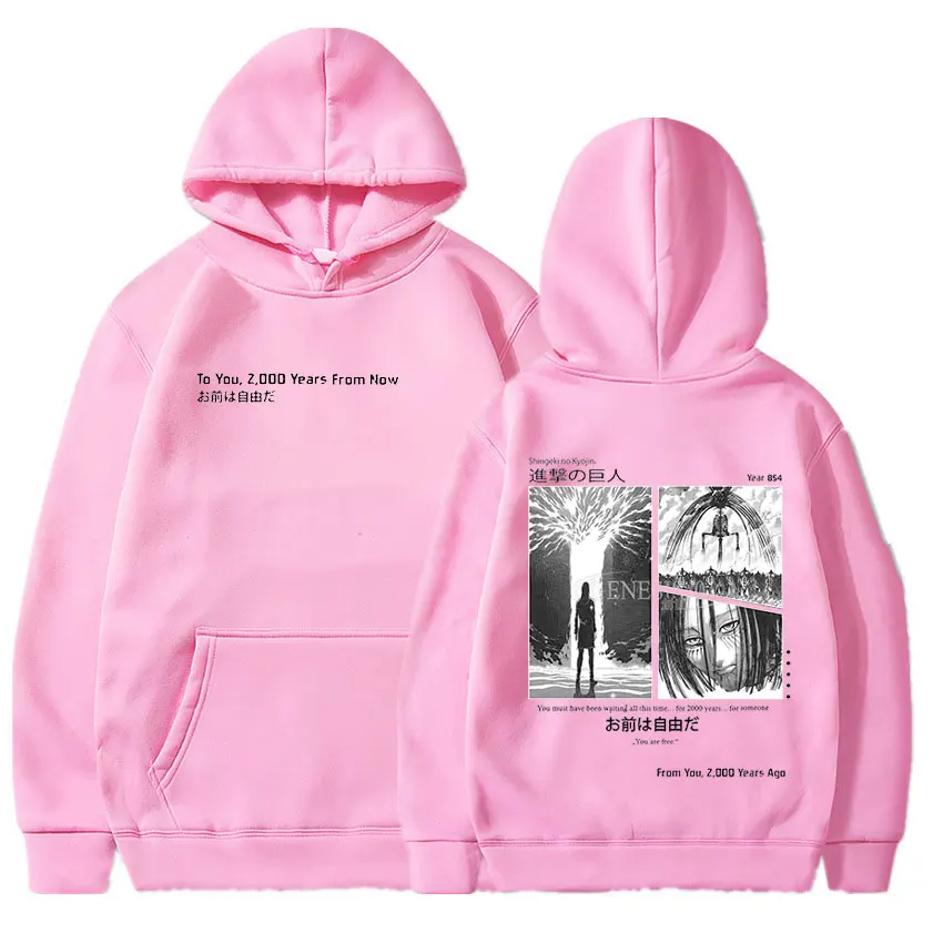 Anime Attack on Titan Hoodies Shingeki No Kyojin Season 4 Final Rumbling Eren Yaeger Oversized Hooded Sweatshirts Streetwear
