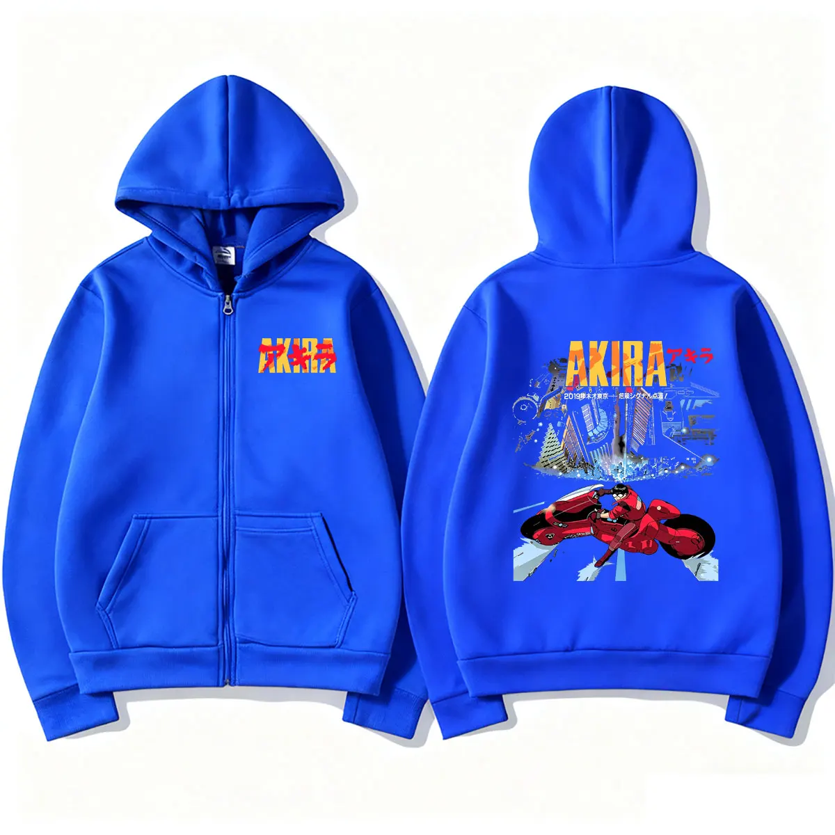 Japanese Movie Anime Akira Shotaro Kaneda Zipper Hoodie Men Women Clothing Oversized Streetwear Male Vintage Zip Up Jacket Coat