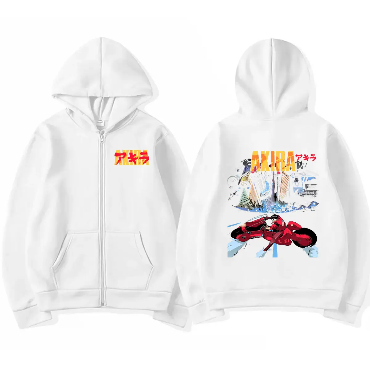 Japanese Movie Anime Akira Shotaro Kaneda Zipper Hoodie Men Women Clothing Oversized Streetwear Male Vintage Zip Up Jacket Coat