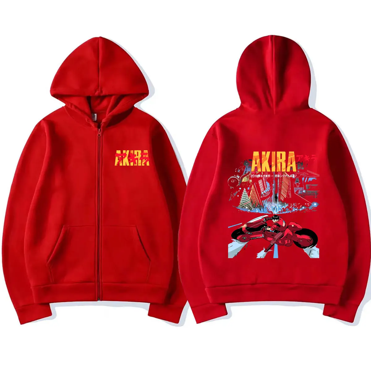 Japanese Movie Anime Akira Shotaro Kaneda Zipper Hoodie Men Women Clothing Oversized Streetwear Male Vintage Zip Up Jacket Coat