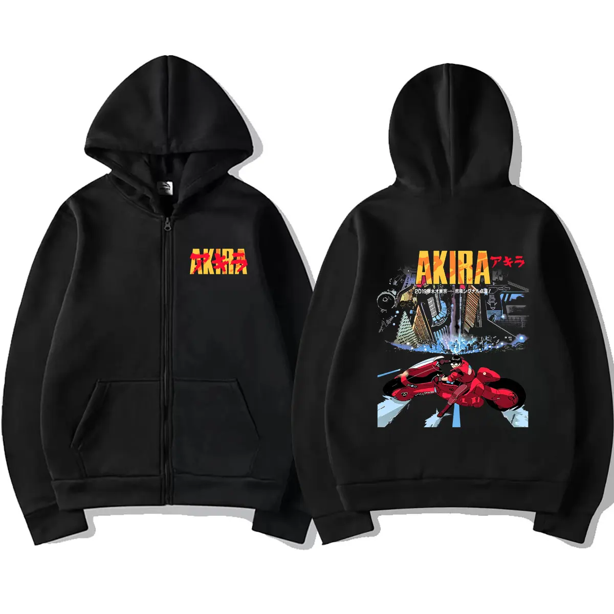 Japanese Movie Anime Akira Shotaro Kaneda Zipper Hoodie Men Women Clothing Oversized Streetwear Male Vintage Zip Up Jacket Coat