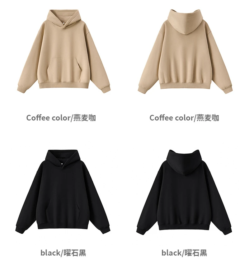 ZODF Trendy Winter Man Boxyfit 350gsm Fleece Hoodie Unisex Old Money Style Comfortable Warm Solid Hooded Pullovers HY0006