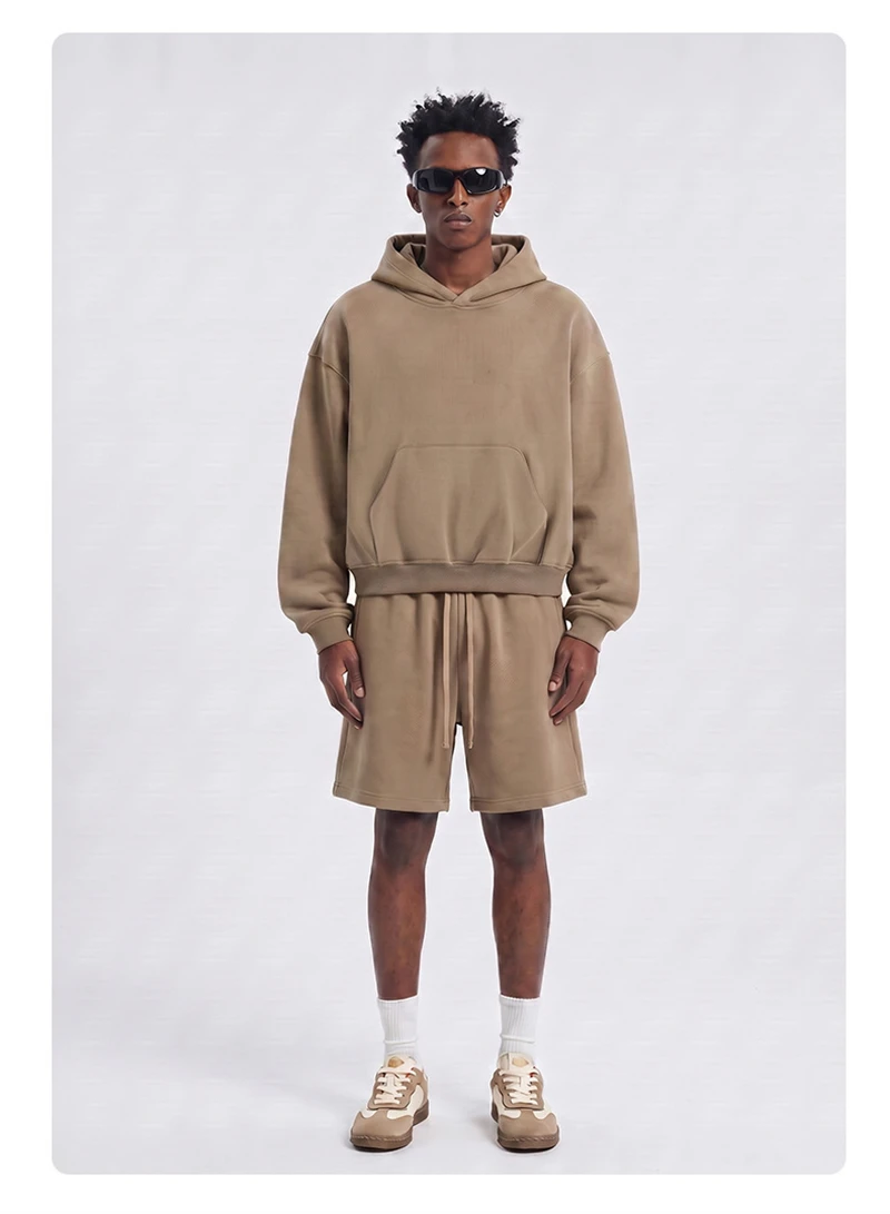 ZODF Trendy Winter Man Boxyfit 350gsm Fleece Hoodie Unisex Old Money Style Comfortable Warm Solid Hooded Pullovers HY0006