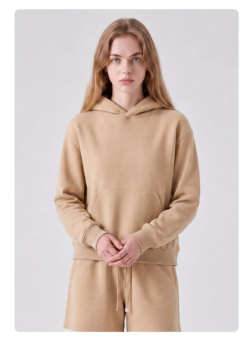 ZODF Trendy Winter Man Boxyfit 350gsm Fleece Hoodie Unisex Old Money Style Comfortable Warm Solid Hooded Pullovers HY0006