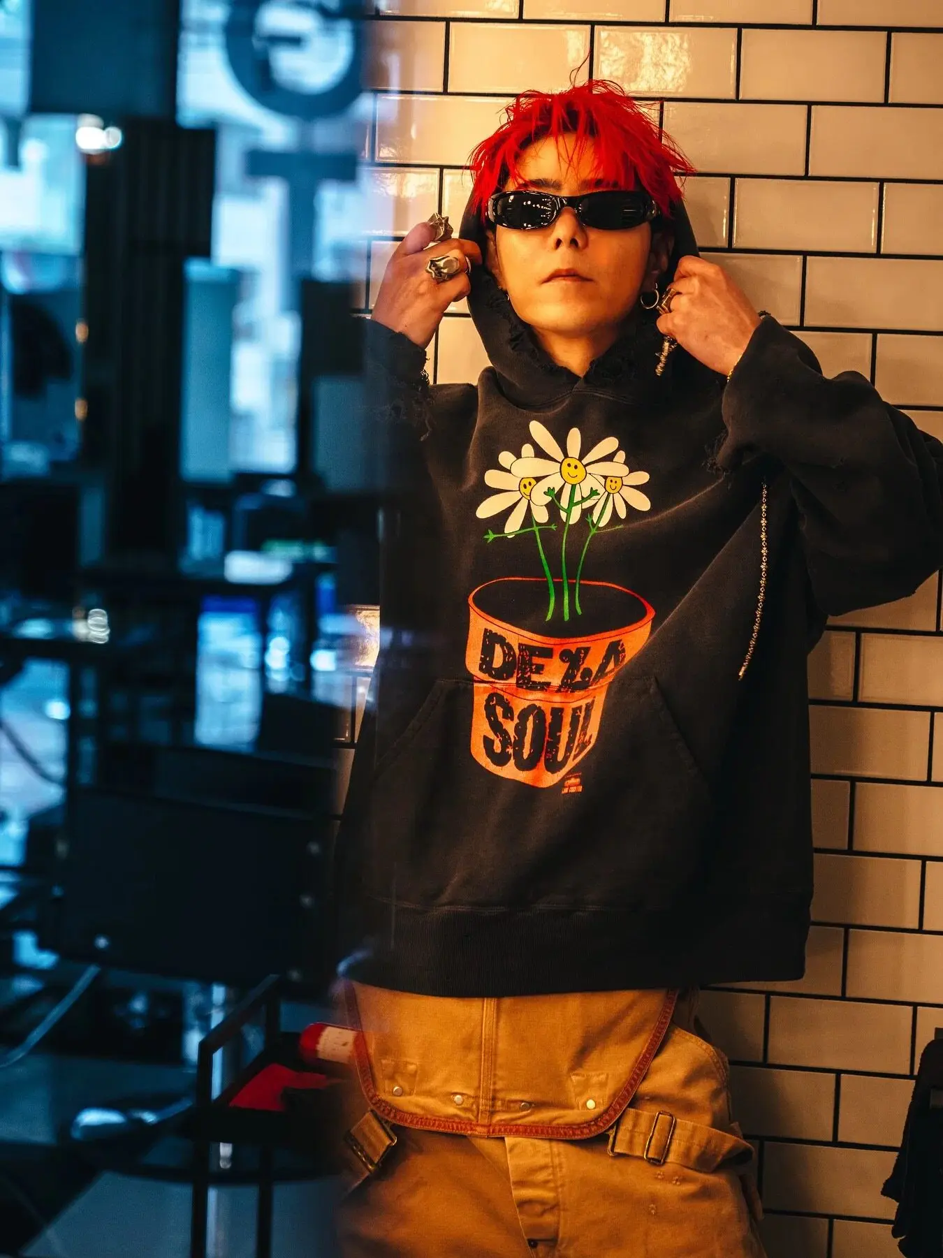 SMX6 Streetwear Sweatshirts Tops Hip Hop Make Old Damaged Hoody De La Soul Is Dead Printing Washing Hoodie for Men Clothing