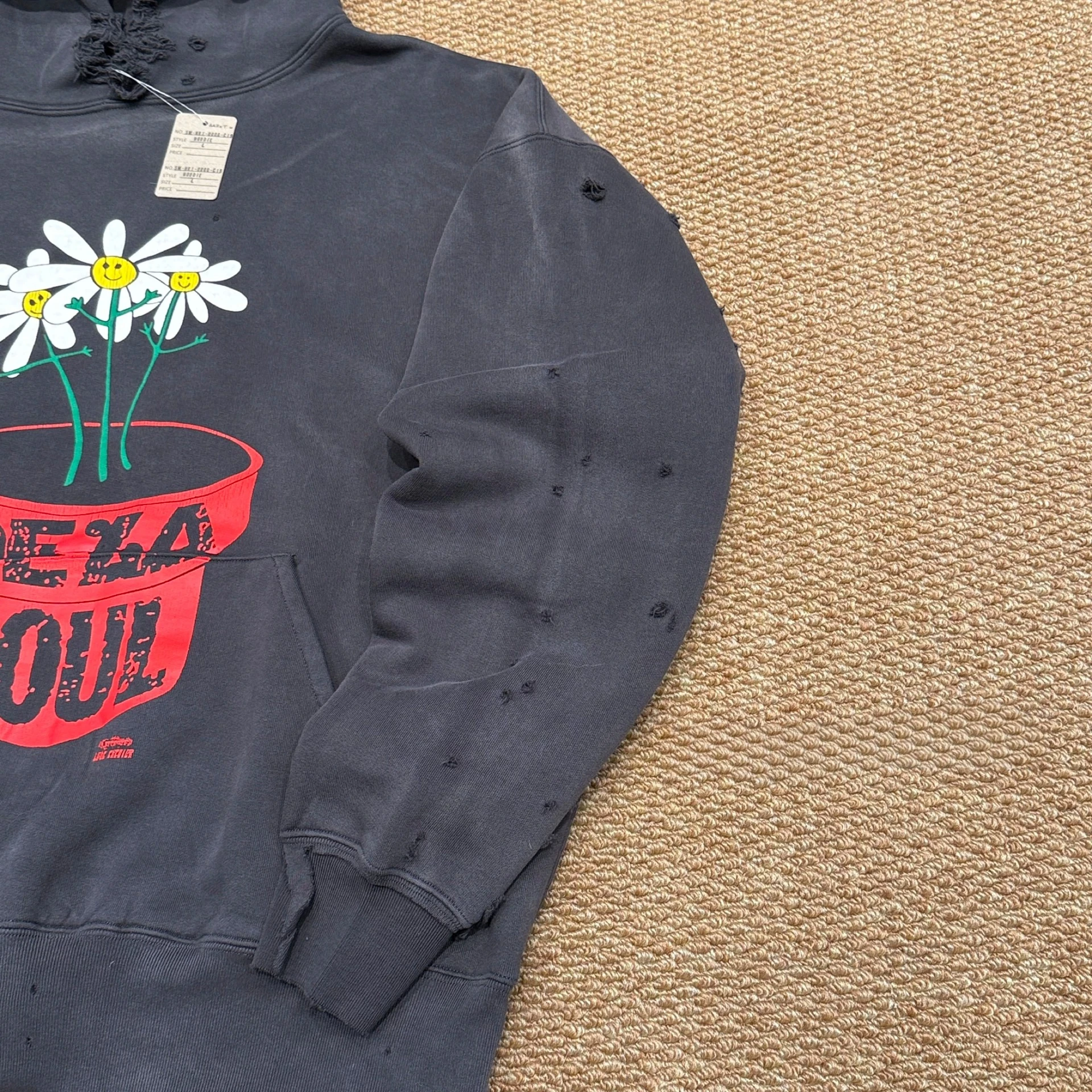 SMX6 Streetwear Sweatshirts Tops Hip Hop Make Old Damaged Hoody De La Soul Is Dead Printing Washing Hoodie for Men Clothing