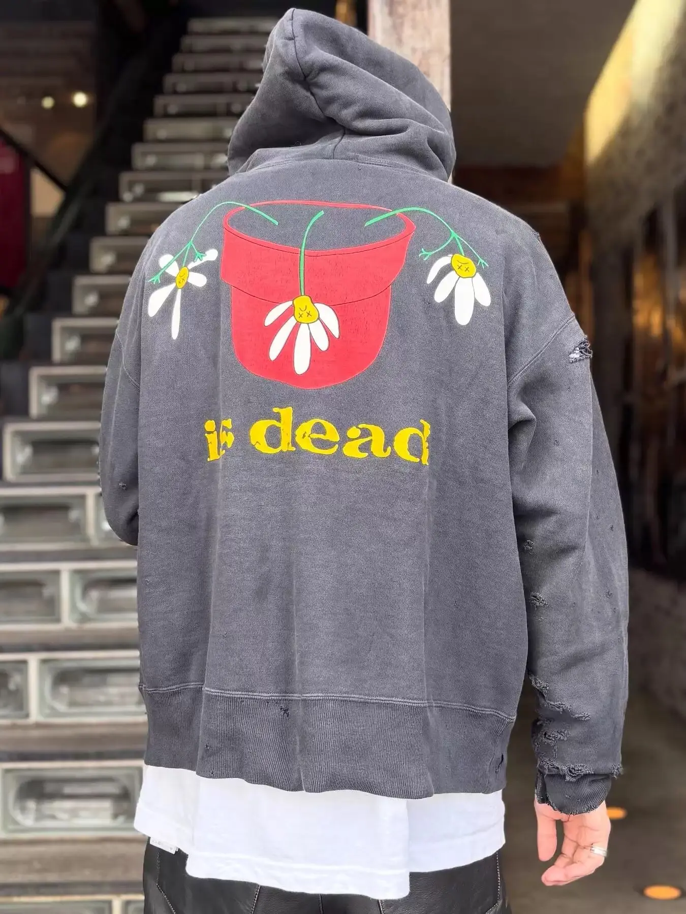 SMX6 Streetwear Sweatshirts Tops Hip Hop Make Old Damaged Hoody De La Soul Is Dead Printing Washing Hoodie for Men Clothing