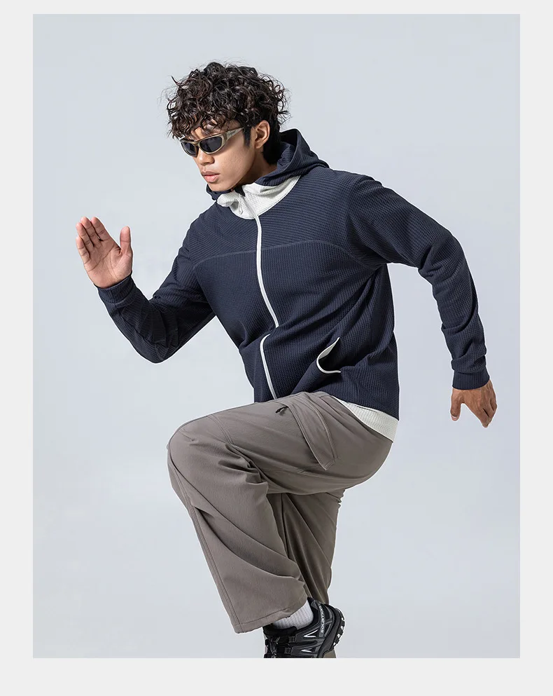Sweatshirt Coat Men Loose Casual Outdoor Hiking Sport Hoodie Jacket City Walk Track Hooded Sweatshirts Coat Spring Autumn Tops