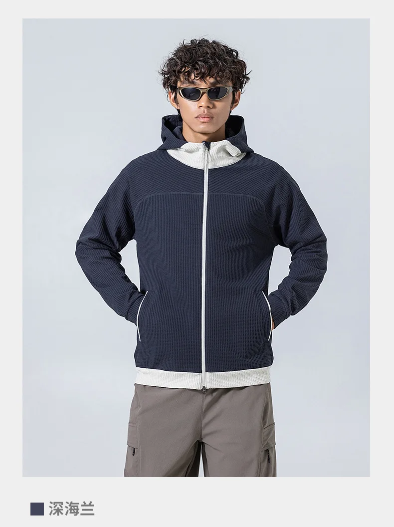 Sweatshirt Coat Men Loose Casual Outdoor Hiking Sport Hoodie Jacket City Walk Track Hooded Sweatshirts Coat Spring Autumn Tops