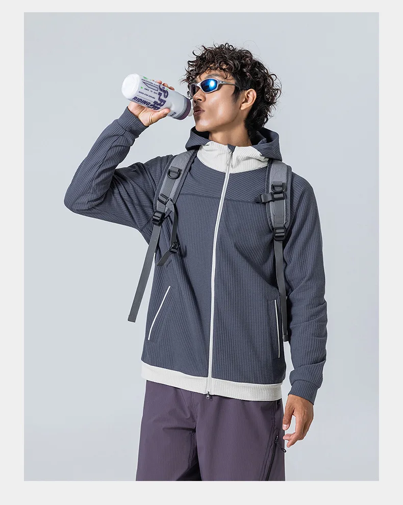 Sweatshirt Coat Men Loose Casual Outdoor Hiking Sport Hoodie Jacket City Walk Track Hooded Sweatshirts Coat Spring Autumn Tops