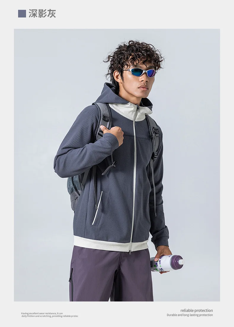 Sweatshirt Coat Men Loose Casual Outdoor Hiking Sport Hoodie Jacket City Walk Track Hooded Sweatshirts Coat Spring Autumn Tops
