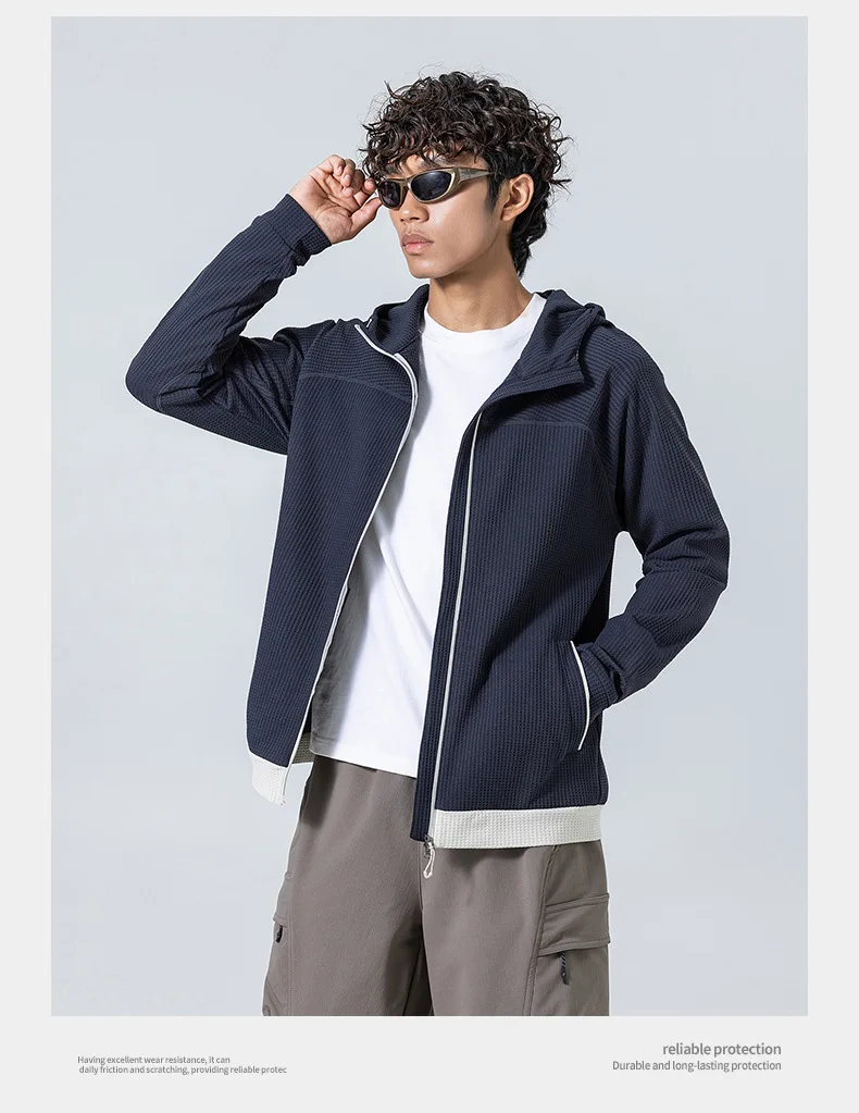 Sweatshirt Coat Men Loose Casual Outdoor Hiking Sport Hoodie Jacket City Walk Track Hooded Sweatshirts Coat Spring Autumn Tops