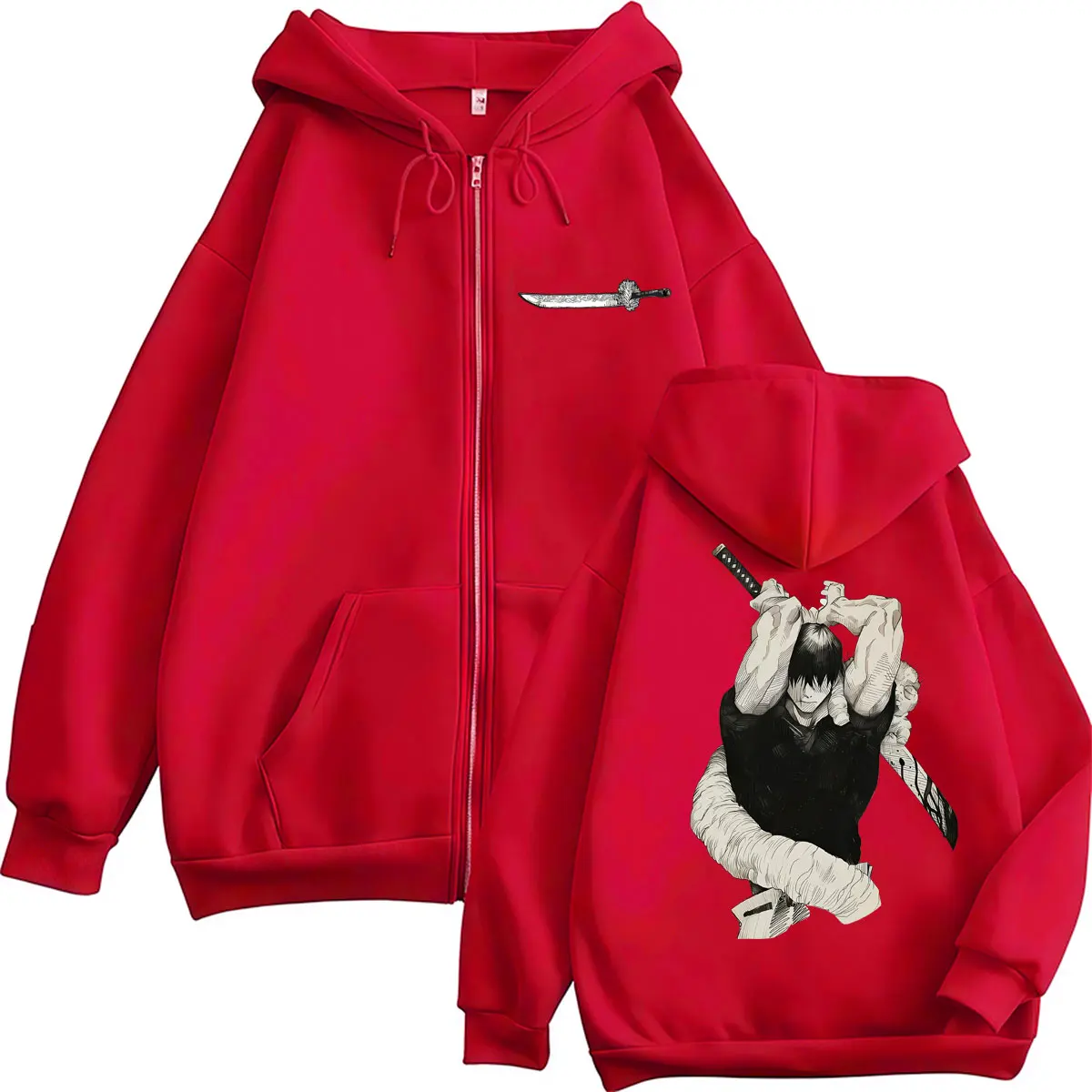 Japan Anime Jujutsu Kaisen Fushiguro Toji Zipper Hoodies Men Women Vintage Manga Hoody Tracksuit Fleece Loose Coats Streetwear