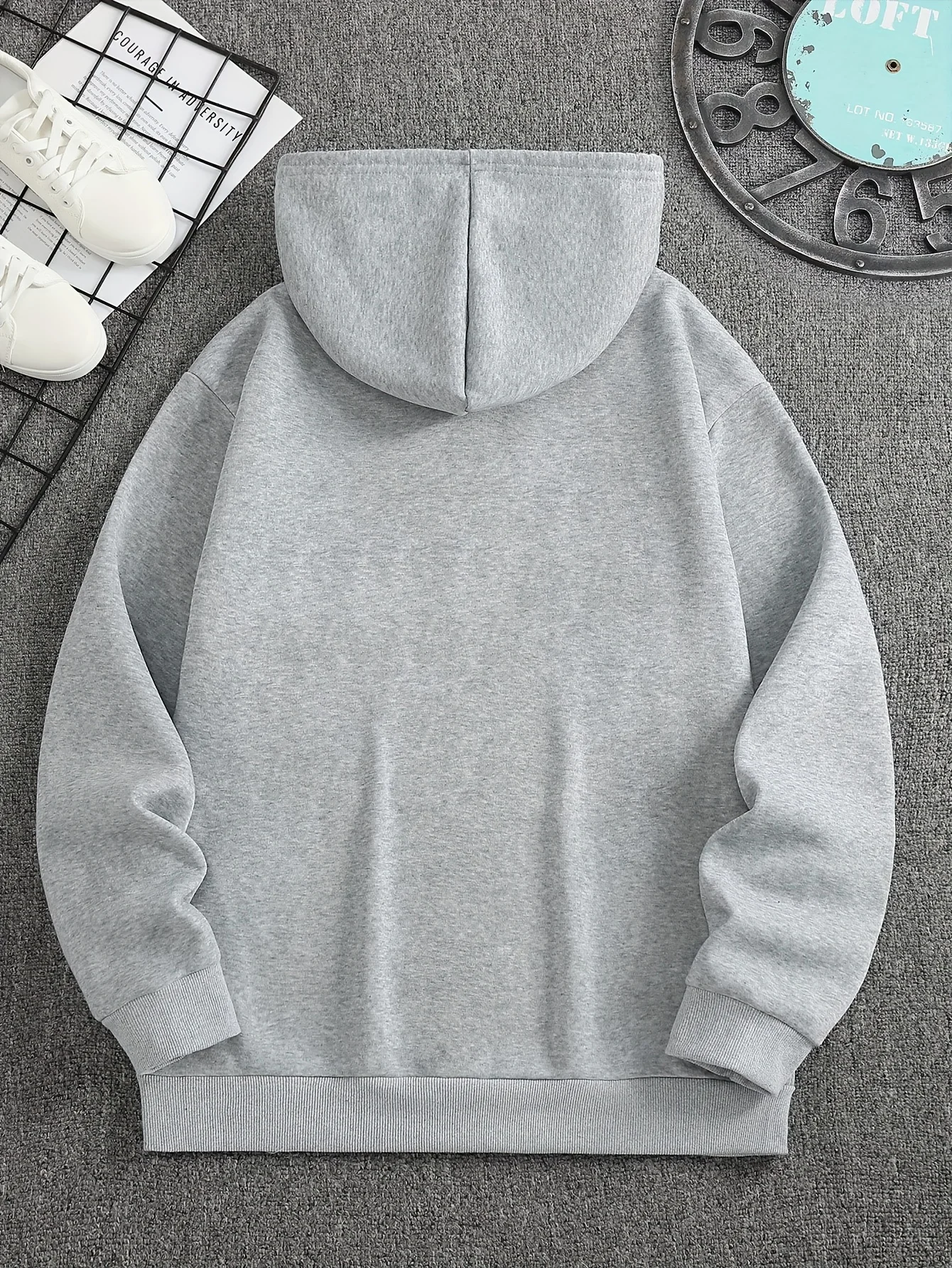 Men's Autumn and Winter Casual Fashion Loose ORIGINALS Letter Printed Long Sleeved Hooded Sweatshirt Warm Pullover