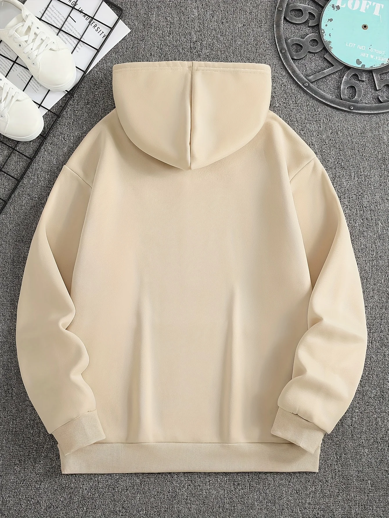 Men's Autumn and Winter Casual Fashion Loose ORIGINALS Letter Printed Long Sleeved Hooded Sweatshirt Warm Pullover