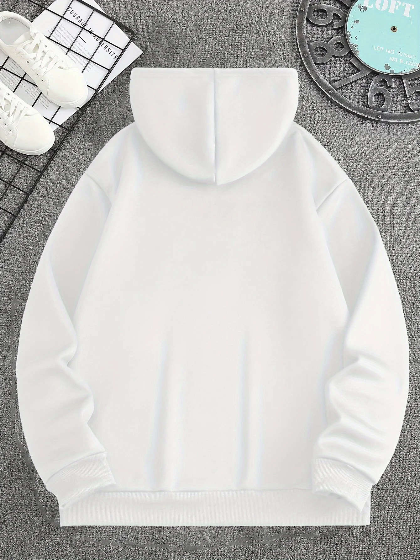 Men's Autumn and Winter Casual Fashion Loose ORIGINALS Letter Printed Long Sleeved Hooded Sweatshirt Warm Pullover
