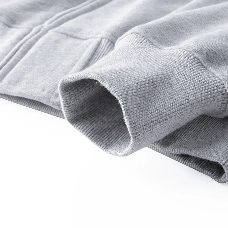500GSM Heavyweight Terry Zip Up Hoodie for Men Solid Color Loose Oversized Casual Trendy Comfort Layering Full Zip Sweatshirt