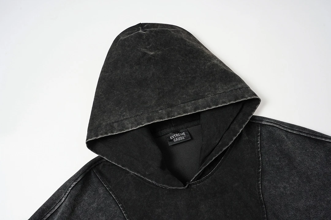 American Streetwear Deconstructed Panel Spliced Hoodie Unisex Washed Distressed Vintage Loose Oversized Sweatshirt