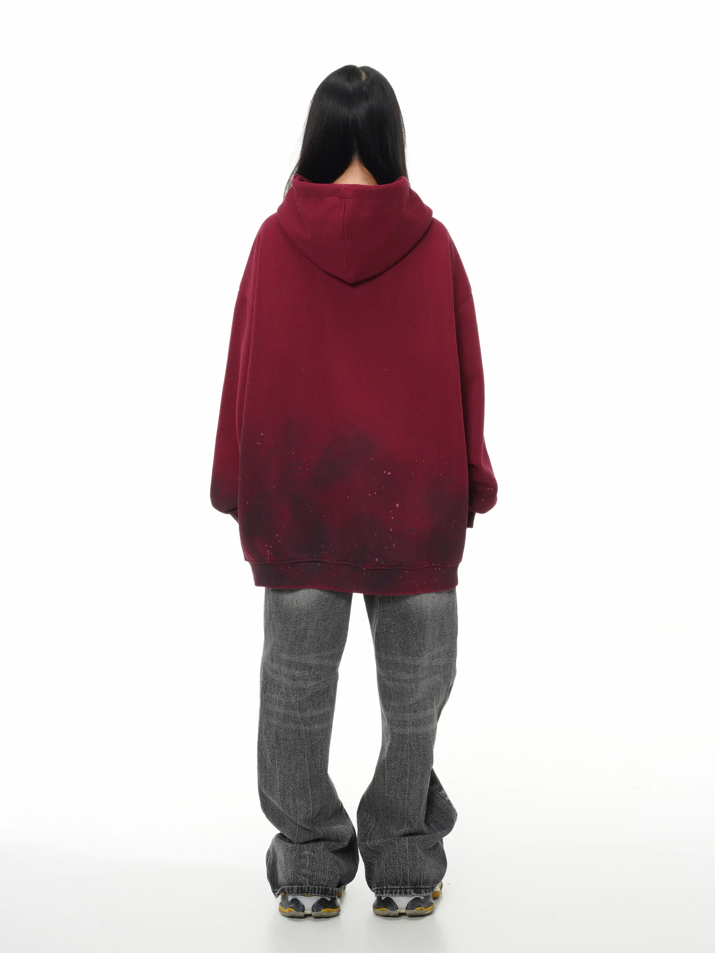 PFNW High Street Fashion Dirty Stained Graffiti Hoodie Men's Hooded Long Sleeve Loose Pullover Top 2026 New Tide 28L3413