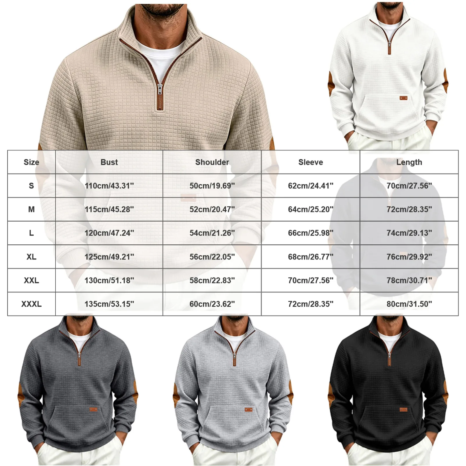 Fall/Winter European And Men's Outdoor Casual Loose Fitting Heavyweight Stand Small Check Knitted Sweatshirts for Adults