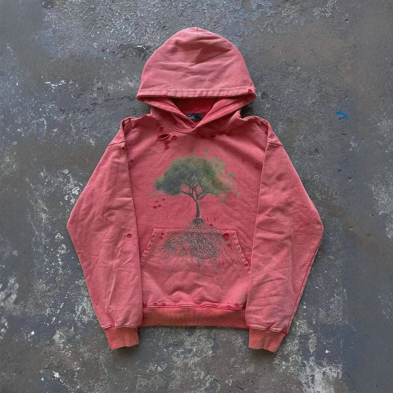 American style new loose-fitting 2025 design fashionable and casual fleece-lined, printed hoodie with featuring printed hood