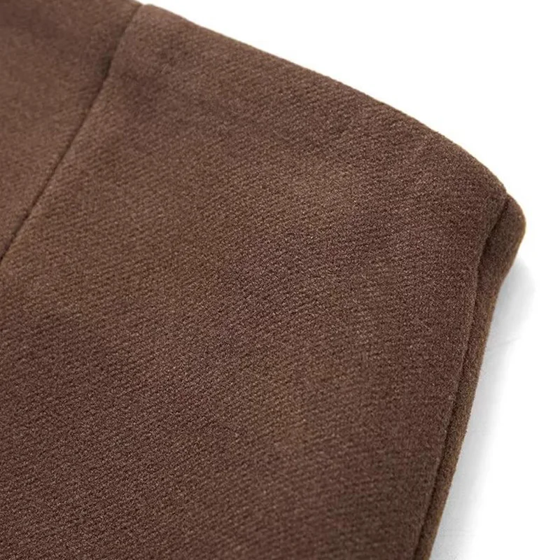 Autumn Winter Female Korean Solid A-line Wool Skirts Girls Classic Fashion High Waist Skirts Women Retro Thin Mid-Long Dress