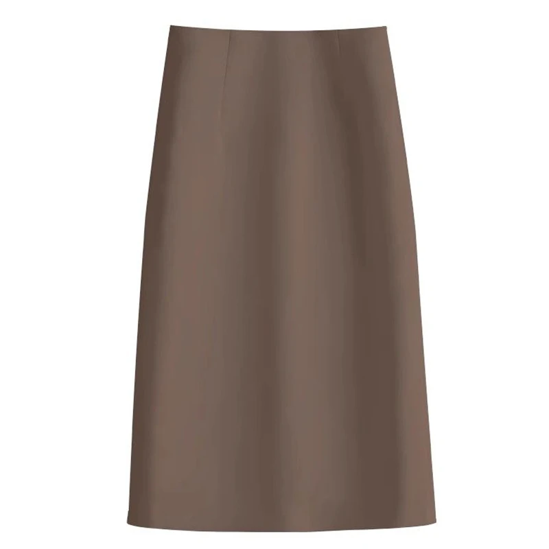Autumn Winter Female Korean Solid A-line Wool Skirts Girls Classic Fashion High Waist Skirts Women Retro Thin Mid-Long Dress