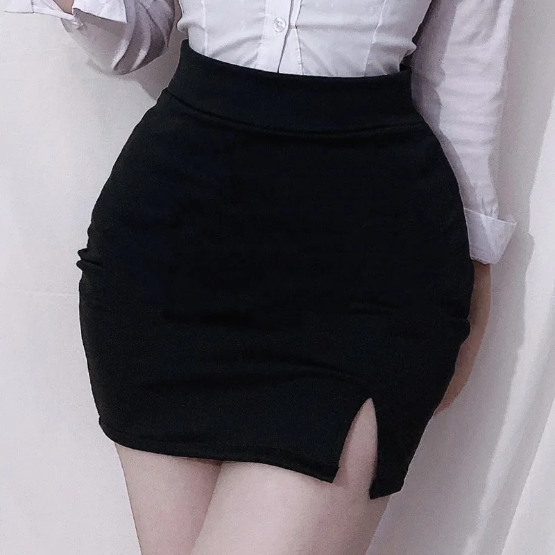 Sexy Summer Skirts For Women High Waisted Allure Slim Body Skirts Ladies Skirts With Slit Lift Package Hip Night Club Outfits