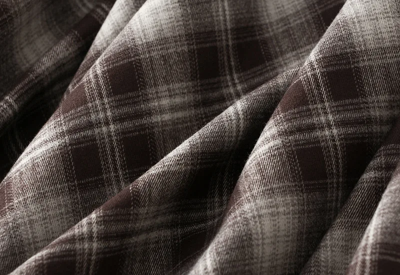 French Vintage Plaid Wrap Skirts for Women Autumn High Waist Pleated A-Line Maxi Skirts Irregular Long Skirts Female Clothing