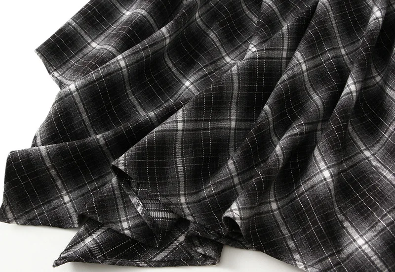 French Vintage Plaid Wrap Skirts for Women Autumn High Waist Pleated A-Line Maxi Skirts Irregular Long Skirts Female Clothing