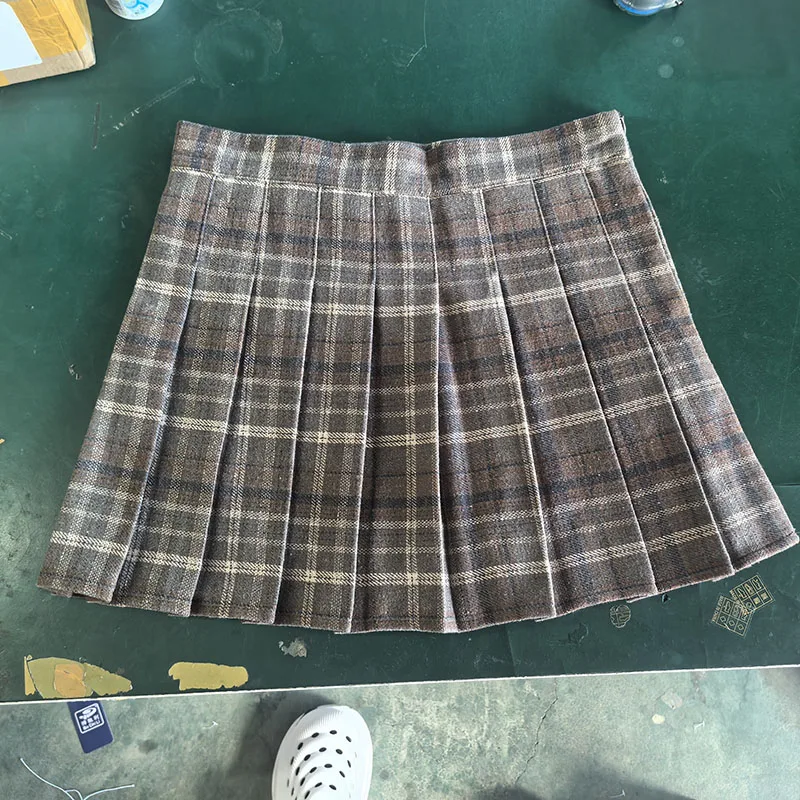 Preppy Style Plaid Pleated Skirt Women Fall Winter High Waist Woolen Mini Skirt Japanese School Uniforms Kawaii Y2K Jk Skirts