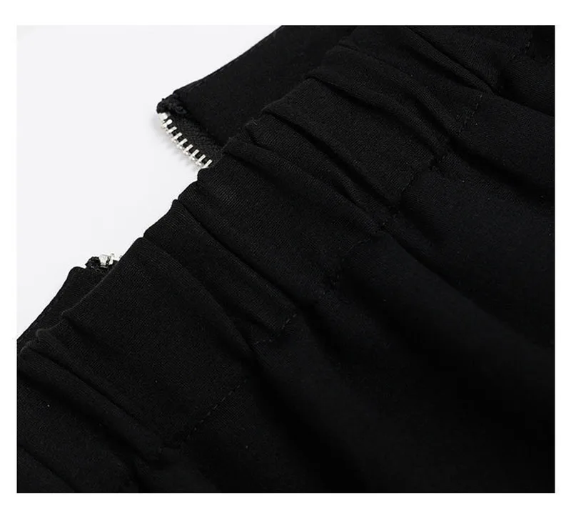 Women High Waist Skirts Harajuku Punk Style Irregular Zipper Skirt Pants for Women Gothic Black Hip Hop Skirts Female Streetwear