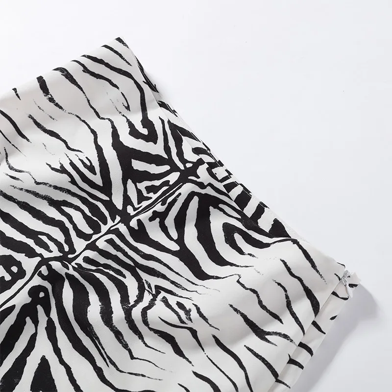 Zebra Striped Printing Midi Skirts Women High Waist Straight Skirt Female 2026 Autumn New Chic Fashion Casual Street Lady Outfit