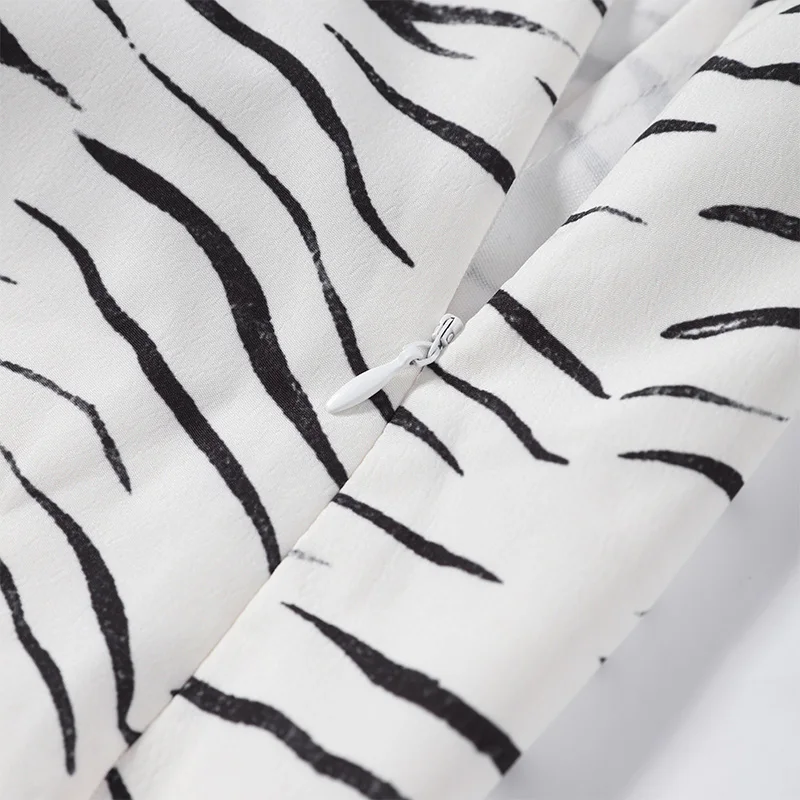 Zebra Striped Printing Midi Skirts Women High Waist Straight Skirt Female 2026 Autumn New Chic Fashion Casual Street Lady Outfit