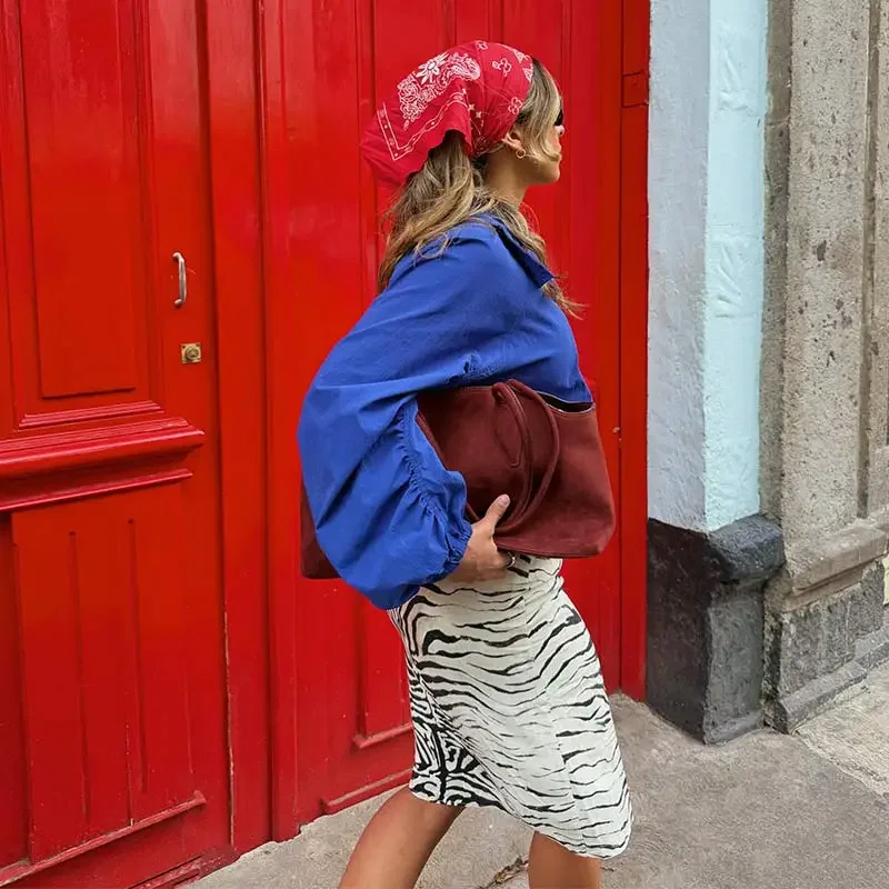 Zebra Striped Printing Midi Skirts Women High Waist Straight Skirt Female 2026 Autumn New Chic Fashion Casual Street Lady Outfit