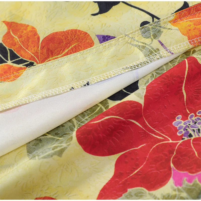 Retro Floral Print Midi Skirt For Women High Waist Wrap Side Button Straight A‑Line Casual Long Skirt Autumn Daily Bottoms 2026
