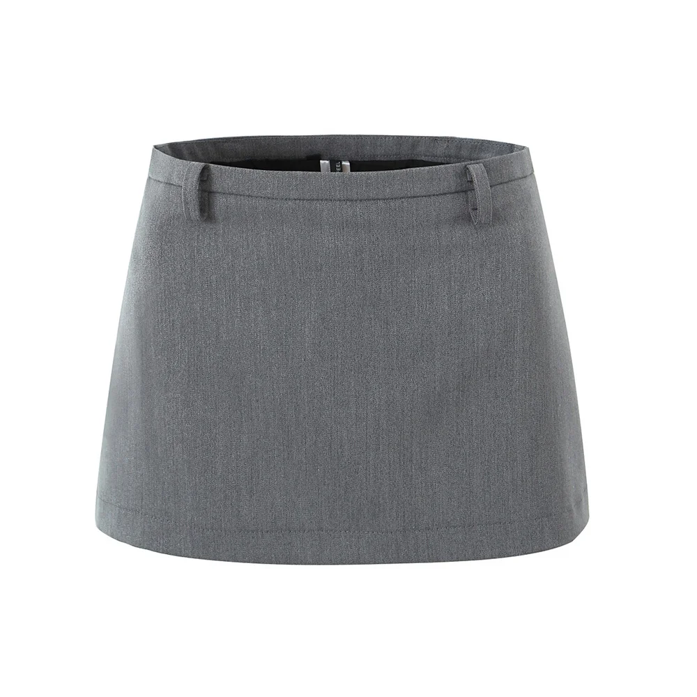 Summer black mini skirts for woman low waist skirts sexy cute 2000s clothing y2k pencil micro skirt grey short skirts beach