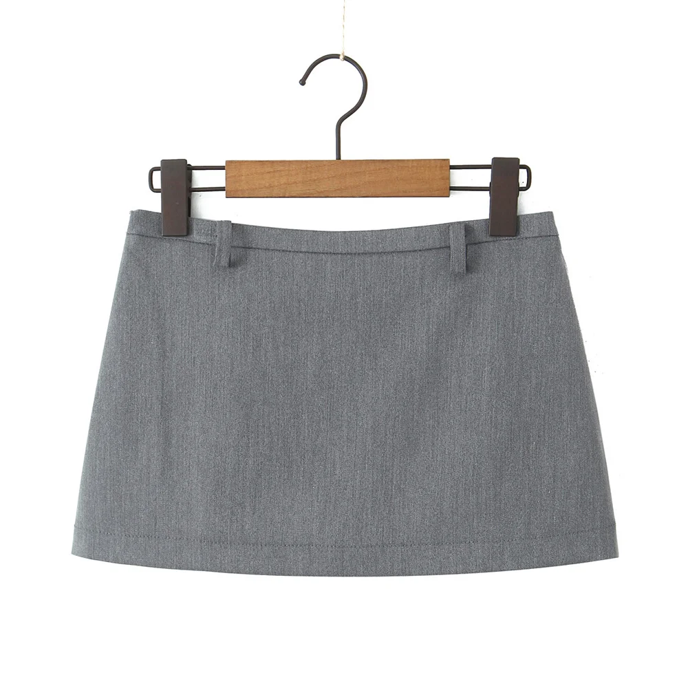 Summer black mini skirts for woman low waist skirts sexy cute 2000s clothing y2k pencil micro skirt grey short skirts beach