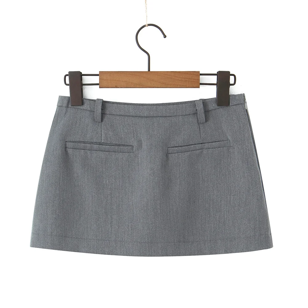 Summer black mini skirts for woman low waist skirts sexy cute 2000s clothing y2k pencil micro skirt grey short skirts beach