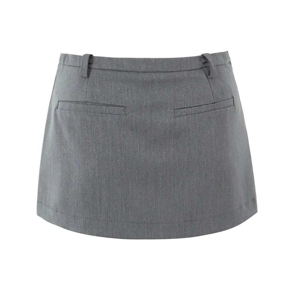 Summer black mini skirts for woman low waist skirts sexy cute 2000s clothing y2k pencil micro skirt grey short skirts beach