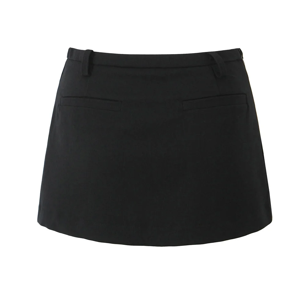 Summer black mini skirts for woman low waist skirts sexy cute 2000s clothing y2k pencil micro skirt grey short skirts beach