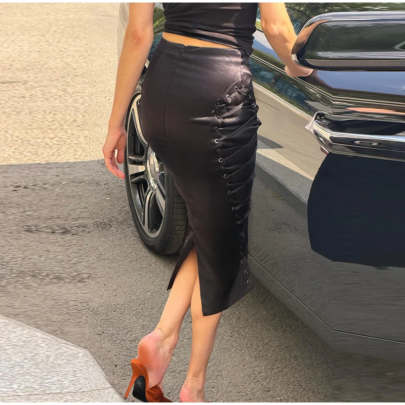 Lace Patchwork Bandage Women's Skirt Sexy High Waist Hip Package Female Mini Skirts 2026 Summer Autumn All-match Lady Streetwear