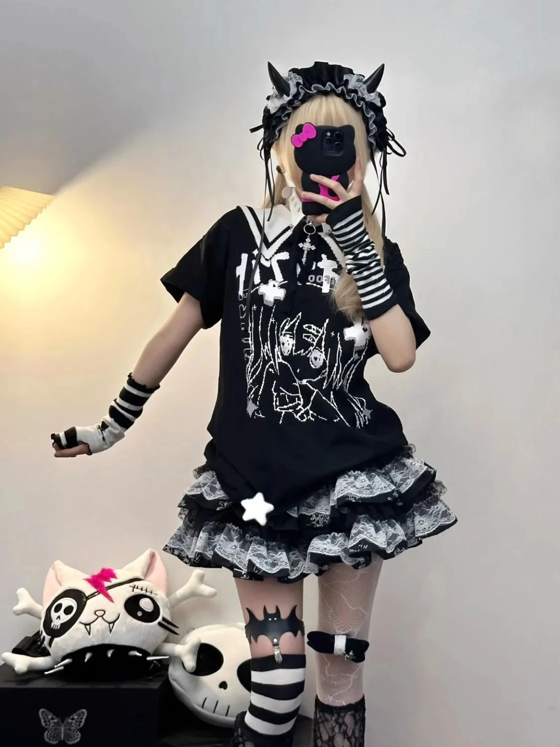 Japanese Style Gothic Plaid Mini Skirt Women Y2K Harajuku Lace Punk Ball Gown Kawaii Cake Skirts Hot Girl Party Fashion Skirt