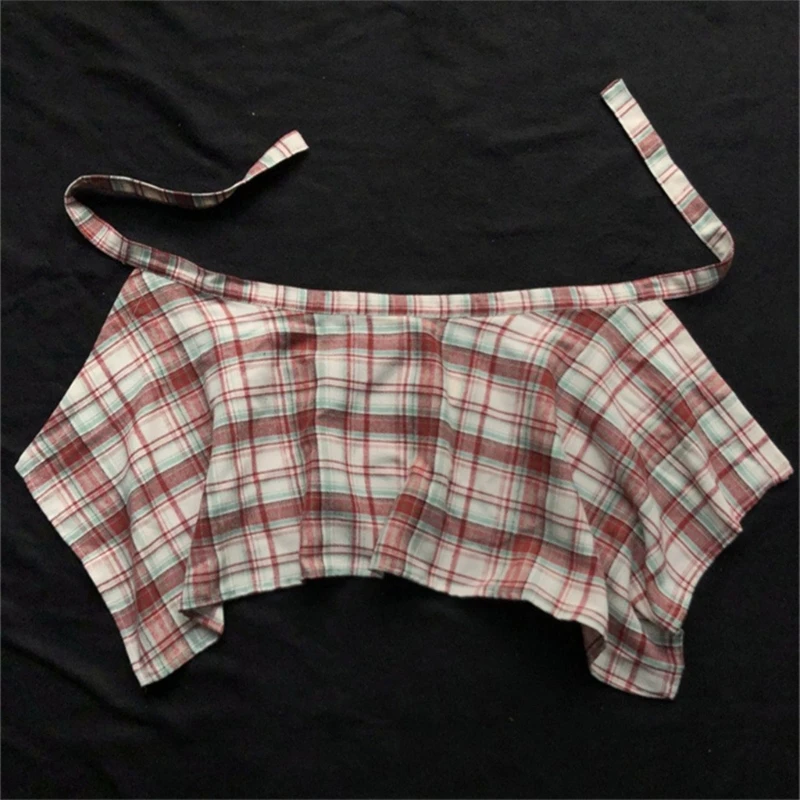 Unisex Layered A Line Wrap Skirt Hiphop Street Dance Checkered Hip Scarf Tie Up Asymmetrical Overskirt Shirt Extender