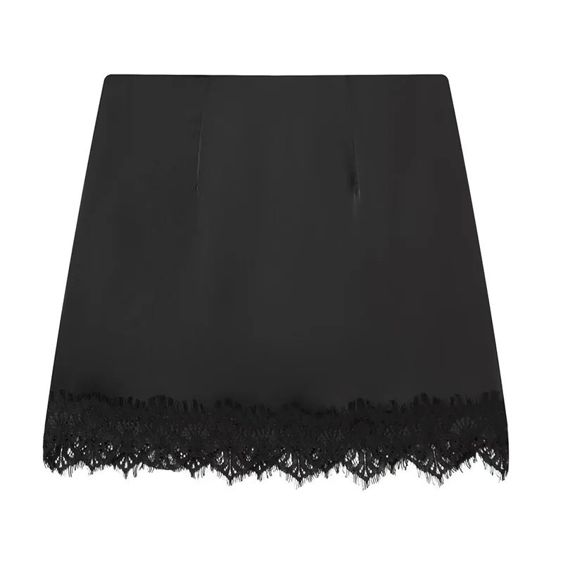 HXAO Women's Black Skirt Lace Mini Skirt Shorts Woman High Waist Elegant Party Skort For Women New Year Sexy Short Skirt Pants